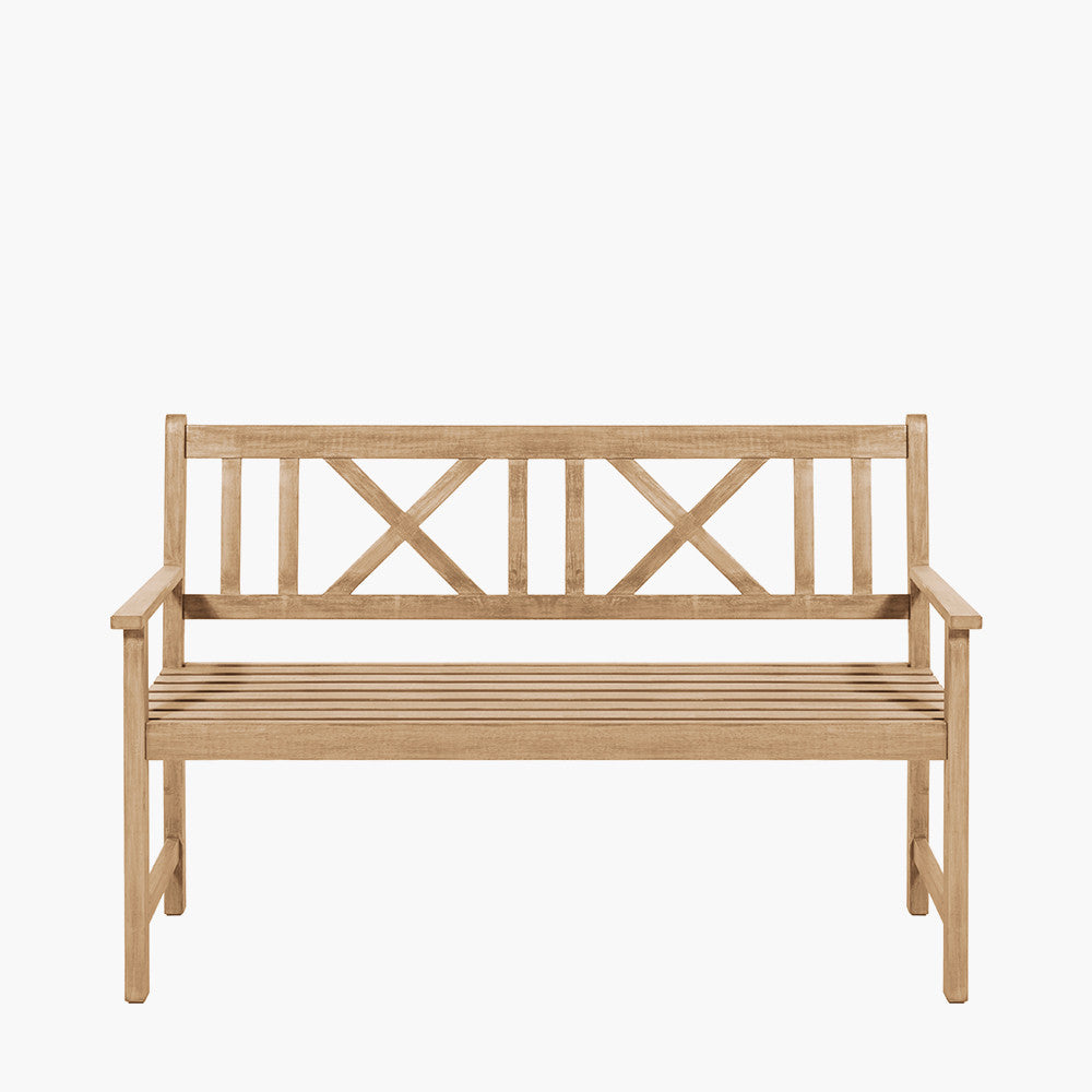 Cambridge Light Teak Outdoor 3 Seater Acacia Wood Bench
